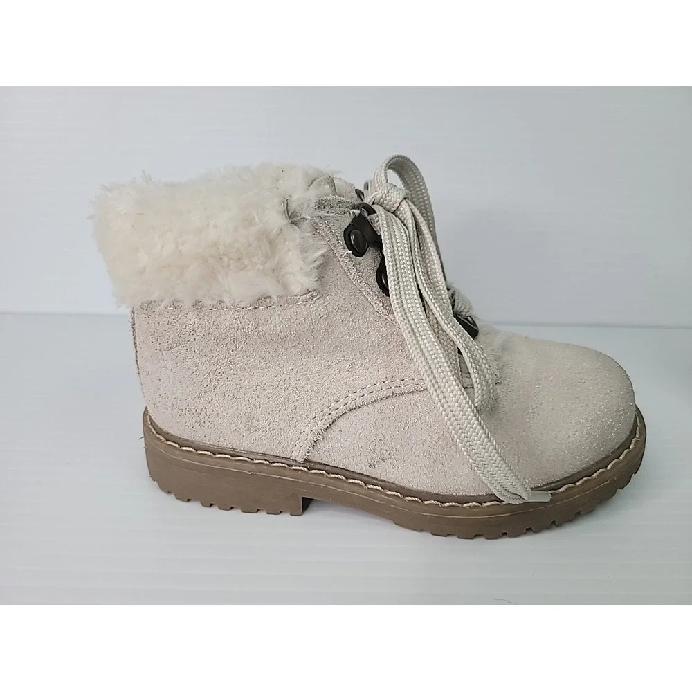 Polo Ralph Lauren Burnley Fleece Lined‎ Toddler Size 9 Lace Up Boot Tan Suede
